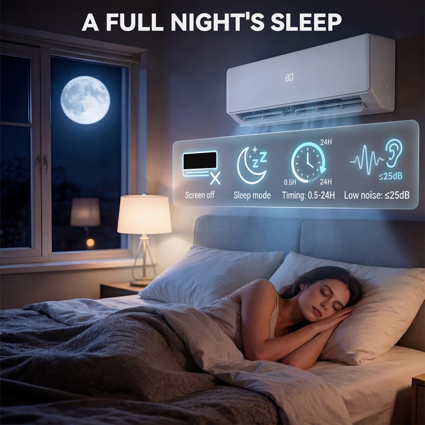 YITAHOME 20 SEER2 18000BTU Mini Split AC/Heating System 208-230V, Pre-charged Inverter AC Cool & Heat Up to 1250 Sq. Ft, Pure Design, Compatible with 3 Level Eco Mode, Complete Installation Kit, White