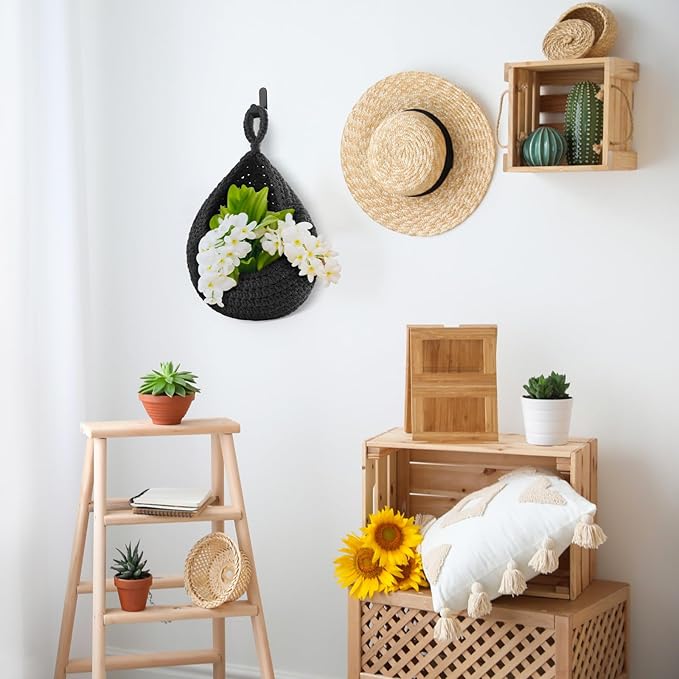 Honeydak Boho Decor Hanging Wall Baskets