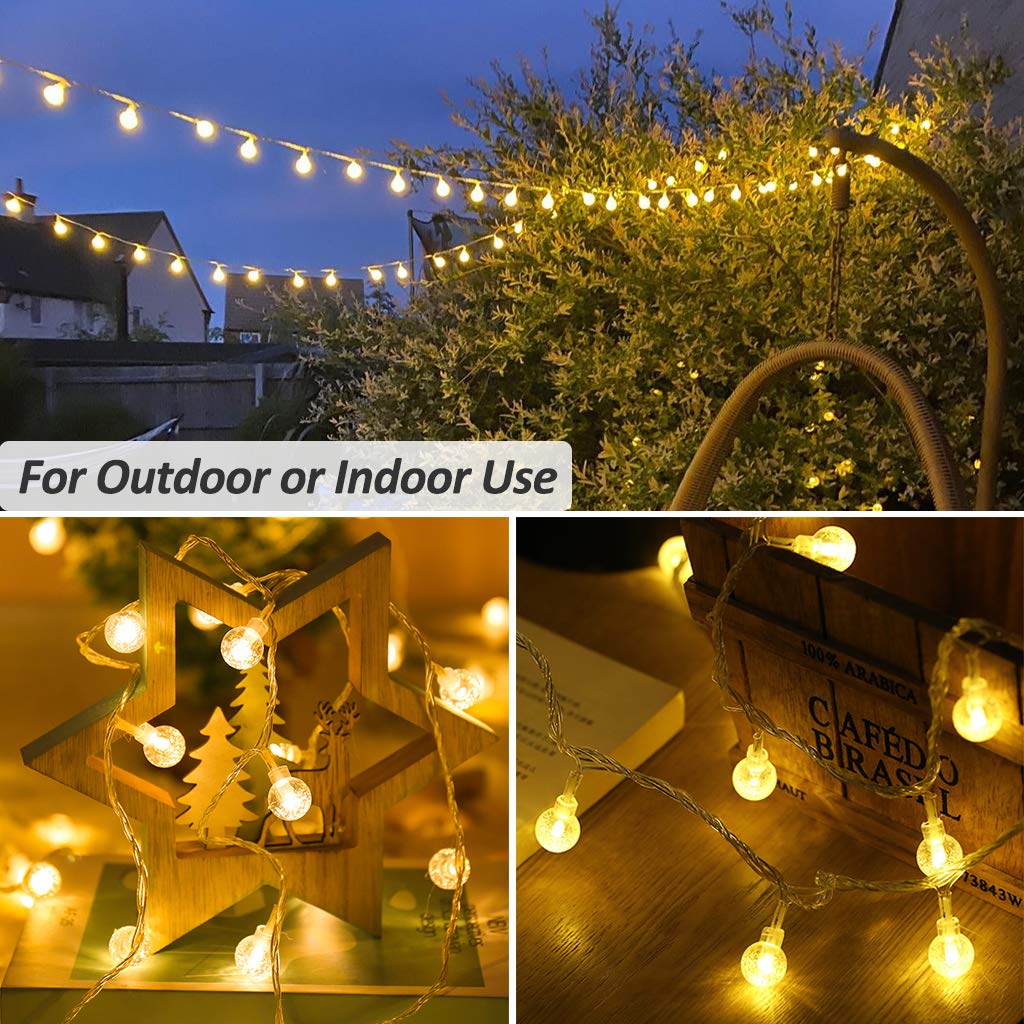 Zorela Globe Fairy Lights, 15M/49ft 100 LED Globe String Lights with Remote - USB or Battery Powered - 8 Modes - Outdoor Indoor String Fairy Lights for Christmas, Balcony, Gazebo, Garden, Camping