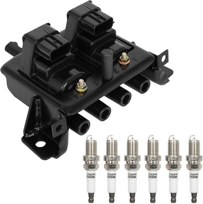 ECCPP 3 ignition coils with 3 iridium Spark Plugs,UF808,coils packs,for Smart Fortwo 2016-2017 0.9L‎224332428R,UF-808