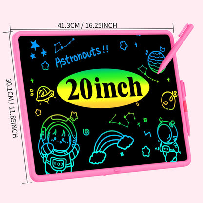 20 Inch LCD Writing Tablet for Kids, Children's Art Toys, Educational and Learning Drawing Kits, Birthday and Christmas Gifts for Boys and Girs Aged 3-12+, Pink