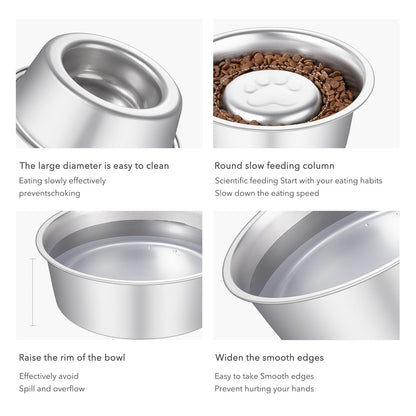 Premium Stainless Steel Pet Bowls with Cute Paw Design, Non-Slip Dog & Cat Food Water Bowls, Durable & Easy-to-Clean Feeding Dishes for Small/Medium Pets, Set of 2 pet-Bowls, Raised-pet-Bowls