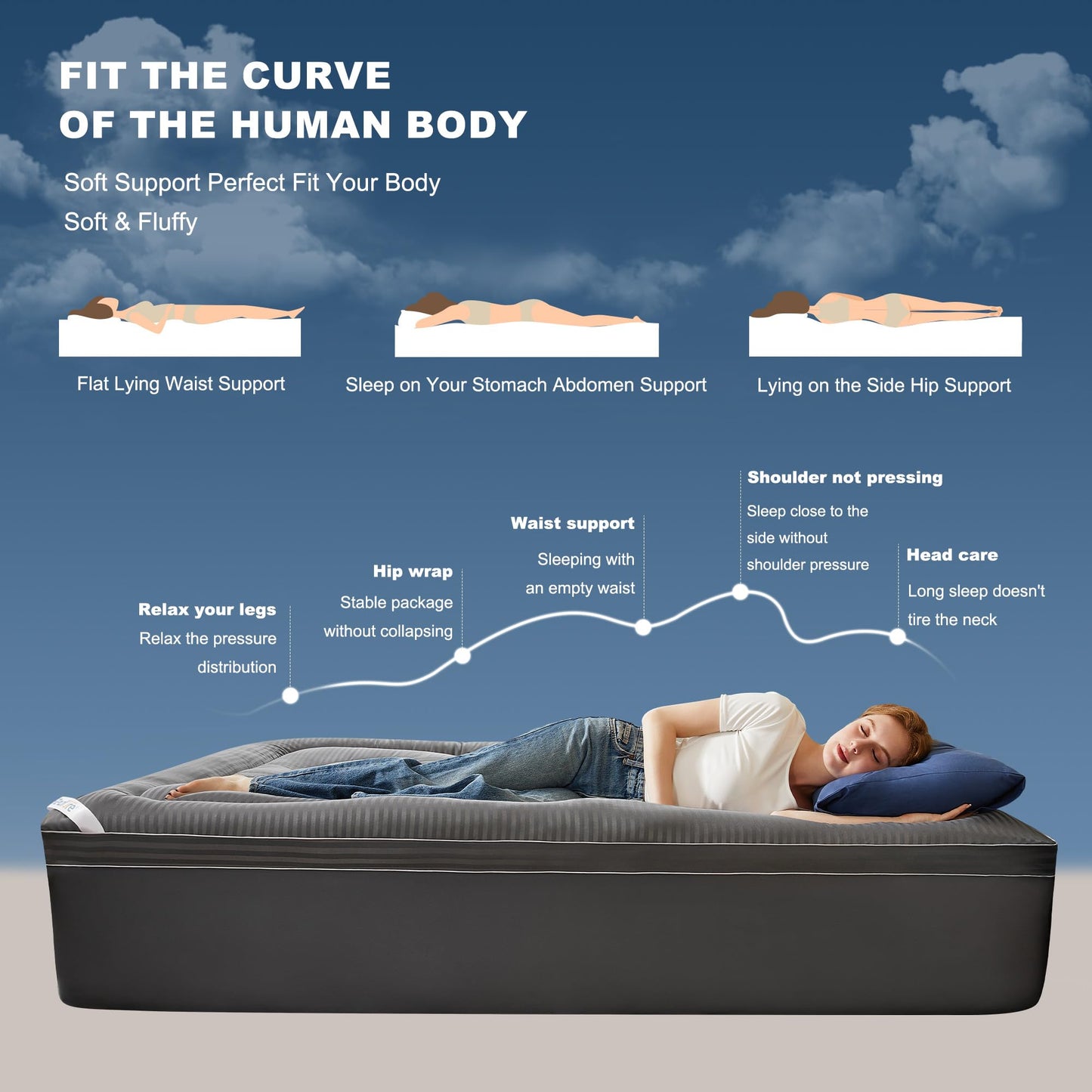 BEDLORE Queen Mattress Topper, Thick Pillow Top Pad for Back Pain Relief, Cooling Soft Mattress Cover with Deep Pockets 6-18 inch