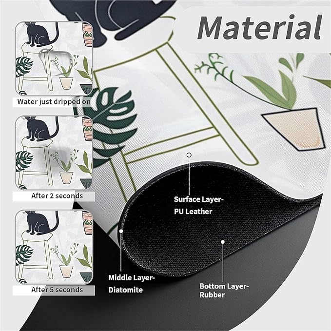 Kitchen Sink Splash Guard，Cats and potted plants Faucet Mat Sink Gadgets-Super