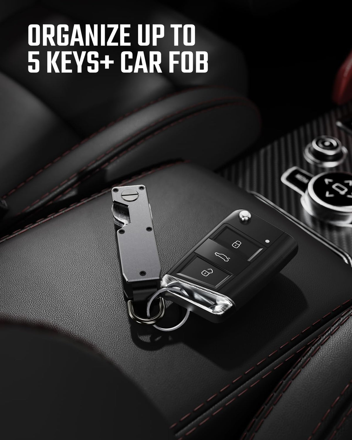 Keymarx Key Organizer for Men Compact Key Holder Minimalist Key Case Metal Key Chain Key Holder for Keychain Secures 2-5 Keys