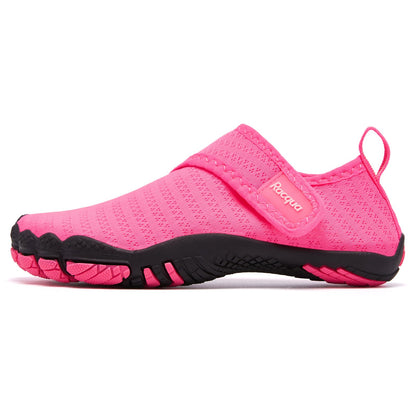 Racqua Girls Water Shoes - Quick Dry Barefoot Swim Aqua Lightweight Beach Boating Surfing Water Parks Outdoor Sport - Little Kid Rose 13