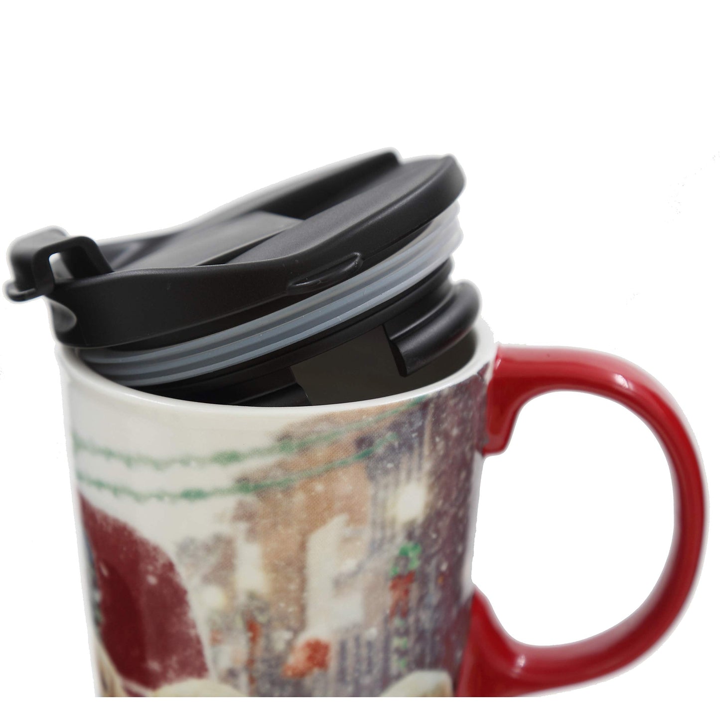 Topadorn Christmas Ceramic Mugs Travel Mug Porcelain Coffee Cup with Gift Box Latte Mug for Holiday 17 oz.