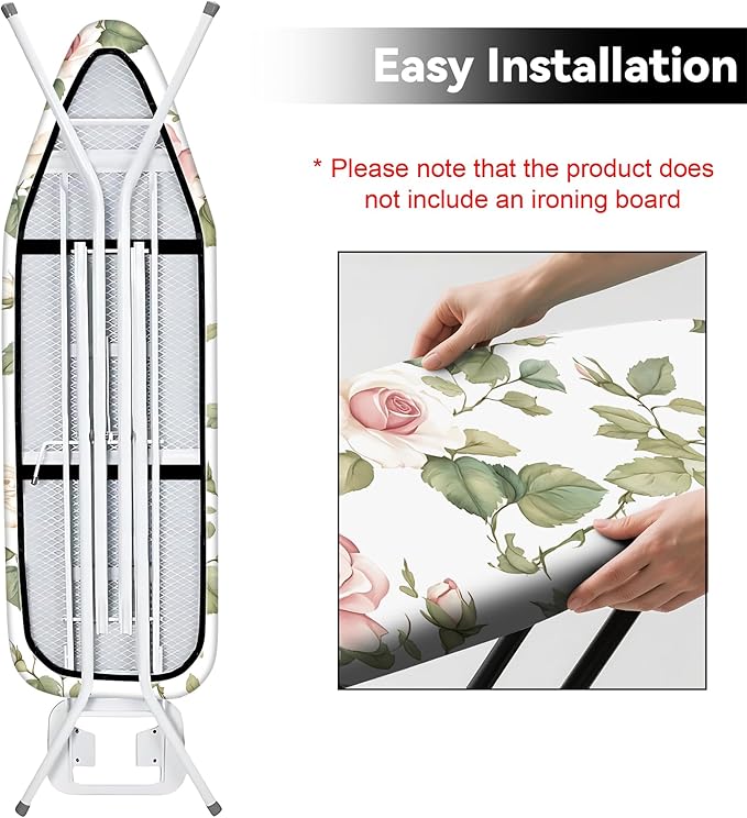 Floral Ironing Board Cover 17.7"x49", Standard Size Iron Board Covers