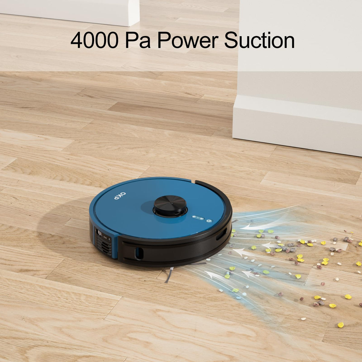 OKP Robot Vacuum L3, 4000Pa Suction, 200min Runtime, 90-Day Self-Emptying Dock, Lidar Navigation, Silent 52dB, WiFi/App/Alexa Control, Smart Home Mapping Robotic Vacuum for Pet Hair, Carpet, Floors