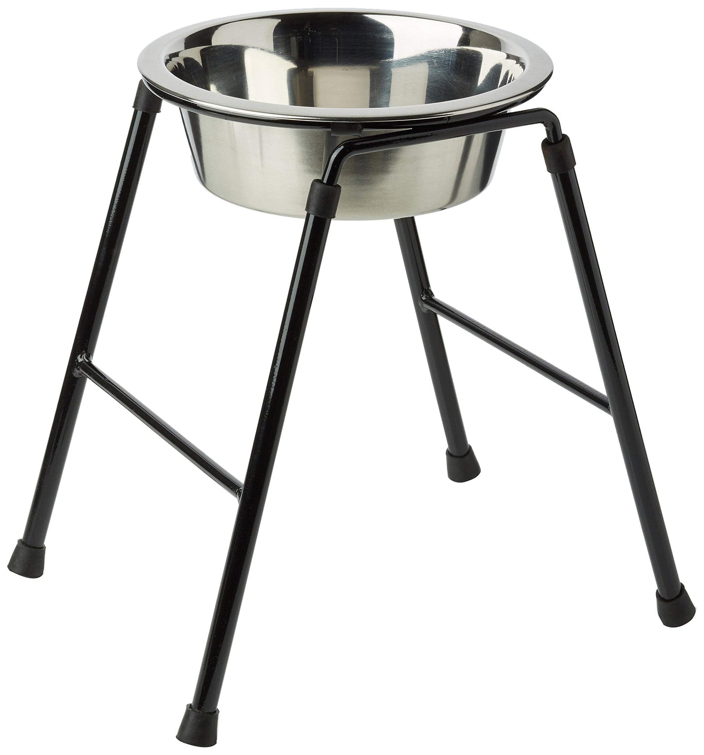 Classic Pet Products Single Feeder High Stand with 1600 ml Stainless Steel Dish, 300 mm Tall, clear
