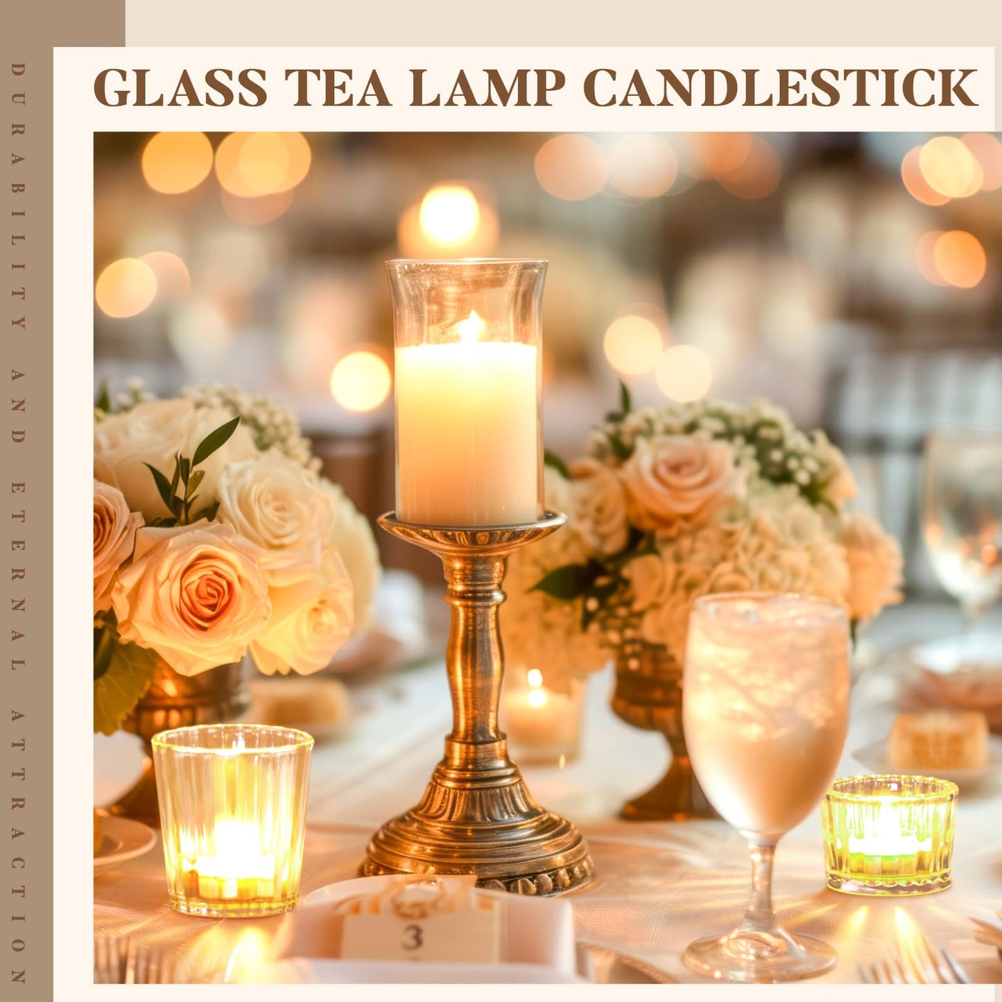 Mumufy 48 Pcs Assorted Votive Candle Holder Ribbed Clear Glass Tea Lights Candle Holder for Table Centerpiece Wedding Home Festival Party Decoration