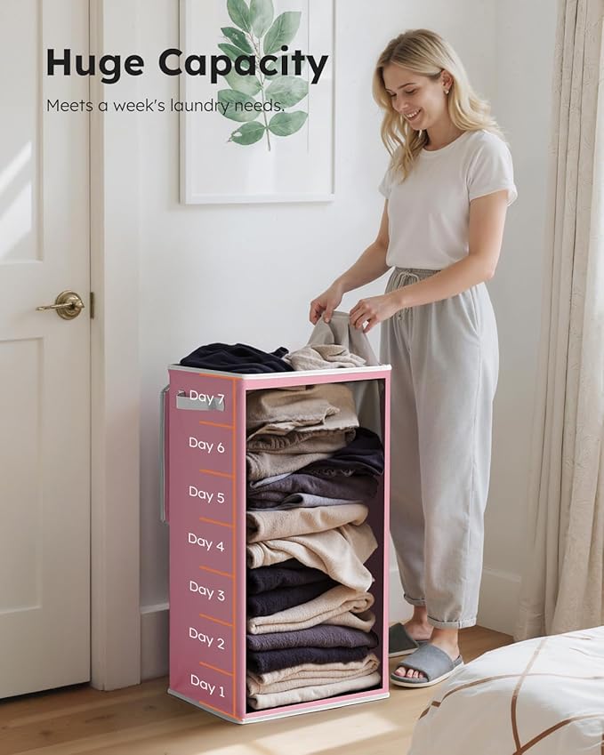 SOLEDI Laundry Hamper with Lid 100L Large & Tall Collapsible Laundry Basket