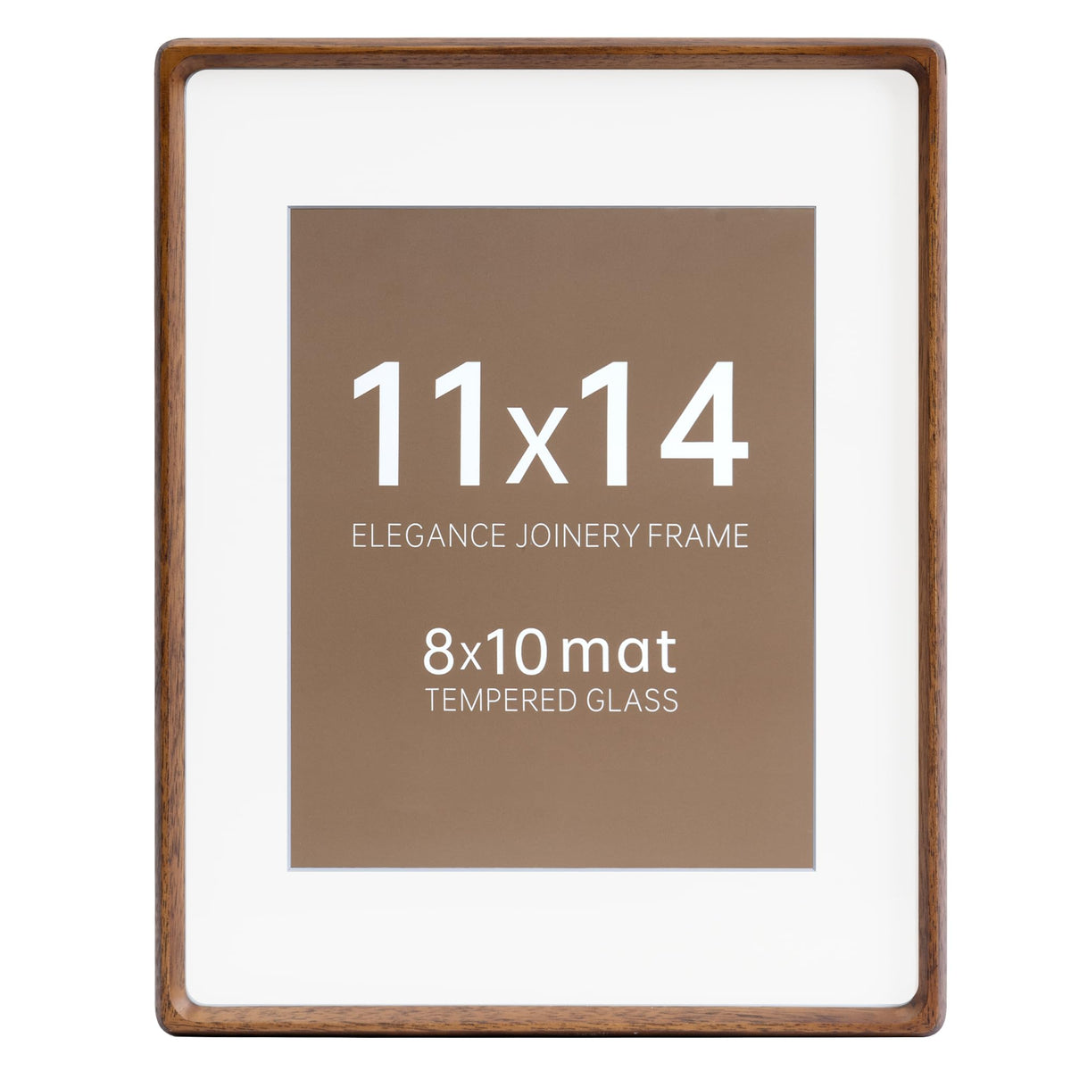 11 x 14 Picture Frame,Solid Wood Photo Frame with Tempered Glass,Desk Picture Frames 8 x 10 with Mat or 11 x 14 Without Mat for Wall Decor