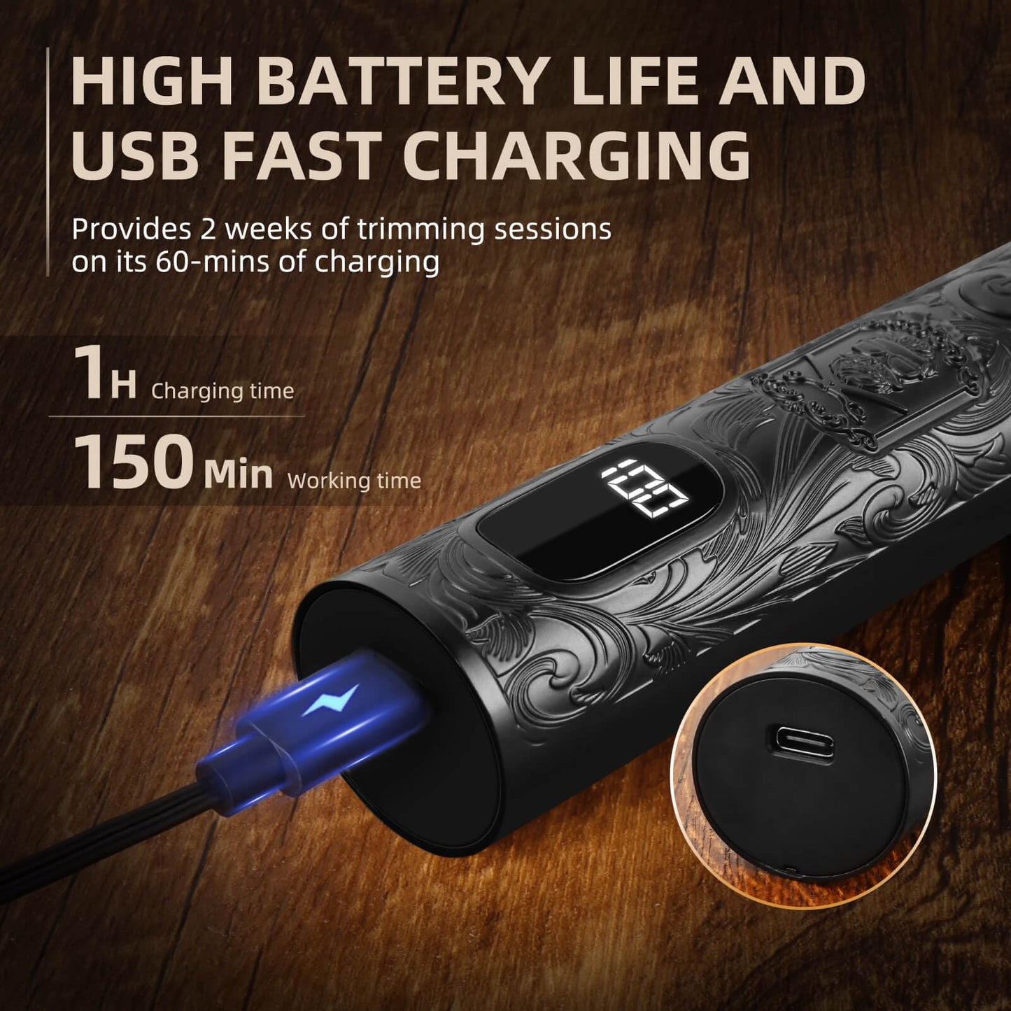Ufree Beard Trimmer for Men, Electric Razor Shaver, Cordless Hair Clipper Shaving Kit for Mustache Body Nose Ear Hair Facial, Adjustable Beard Grooming Kit Birthday Gifts for Men