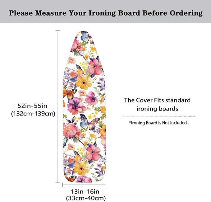 Flower Ironing Board Cover Stain Resistant Over The Door Ironing Board Cover