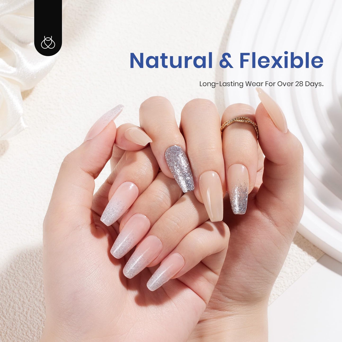 Beetles Gel Nail Extension Kit Almond Shape, Easy 9 in 1 Glue Uv Led Set Etch X Nail Tips Short Almond Half Matte Tips, Gift for Women & Girls, 504 pcs