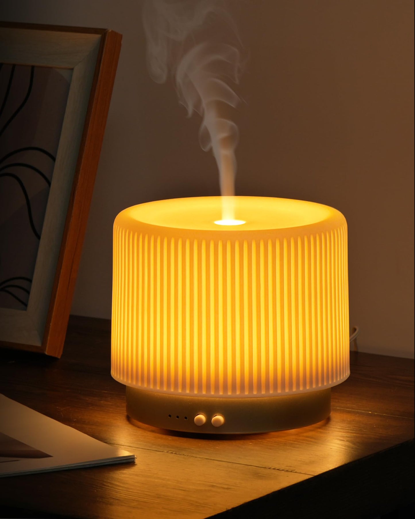 Essential Oil Diffuser - 280ml Ceramic Diffuser for Large Room & Commercial Use, 2.4MHz Aromatherapy Diffuser with Cool Mist Humidifier & Night Light, Ideal for Bedroom, Office, Yoga, Spa, Gifts