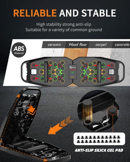 Push UP Board, Pilates Bar & Fitness Accessories, 25 in 1 Foldable Push up Bar at Home Gym, Workout Exercise Professional Push Up Strength Training Equipment for Man and Women