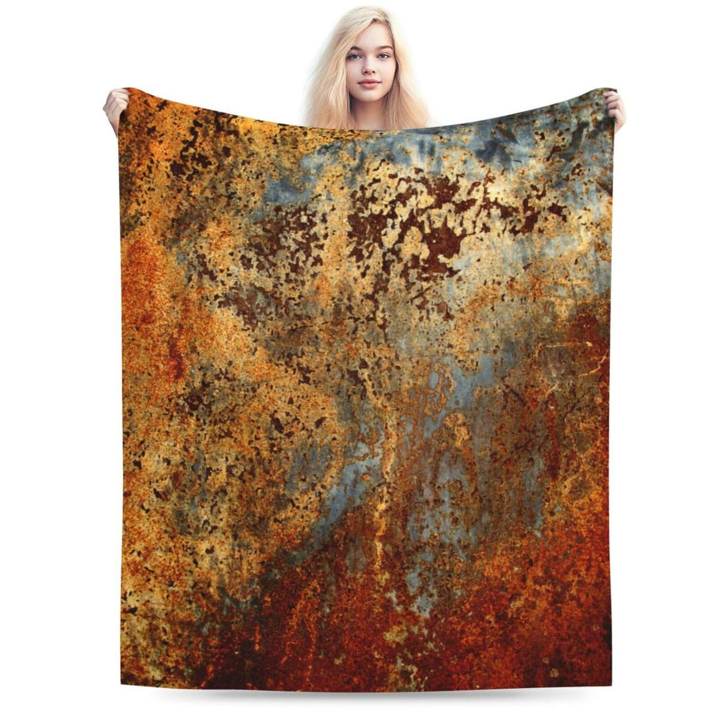 HGOD DESIGNS Brown Rust Colorful Metal Rusty Steel Iron Structure Blanket Throw Blanket Soft Comfortable for Sofa Chair Bed Office 40" x50