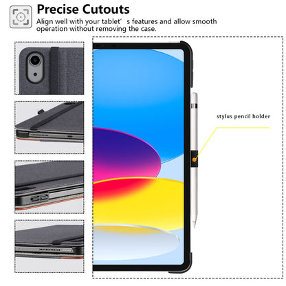 ZtotopCases Case for iPad 11th Generation 11 Inch 2025(A16)/iPad 10th Generation 10.9 Inch 2022, Premium Leather Business Cover with Auto Wake/Sleep, Multi-Angle Stand & Pencil Holder, Demin Black