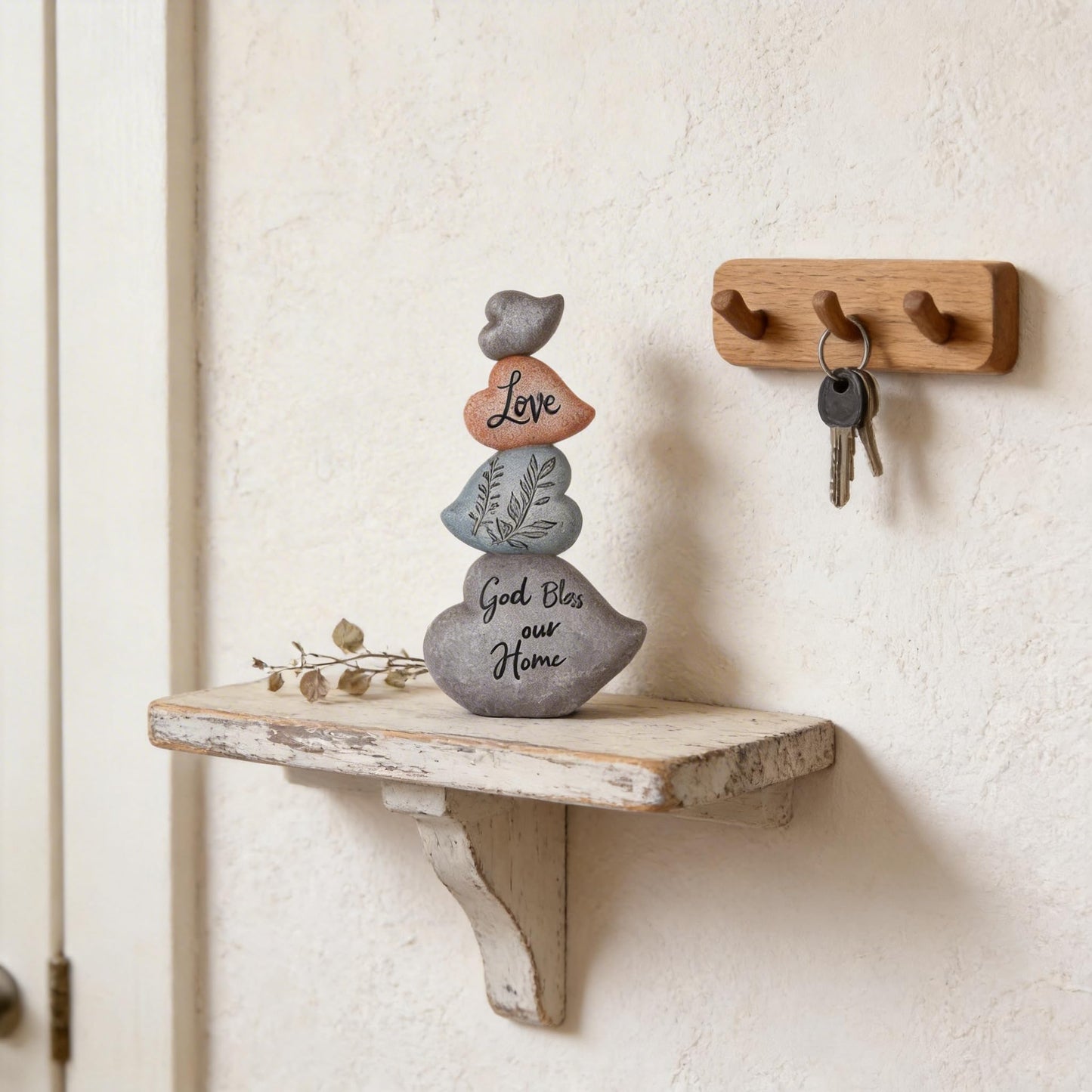 Heart Shaped Stacked Stone Sculpture, Abstract Home Decor Sculpture, Modern Creative Decor for Offices, Bookshelves, Coffee Tables, Entryways, Shelves, Partitions, or Dining Table Centerpieces. (A)