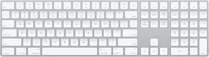 Apple Magic Keyboard with Numeric Keypad: Wireless, Bluetooth, Rechargeable. Works with Mac, iPad, or iPhone; US English - White