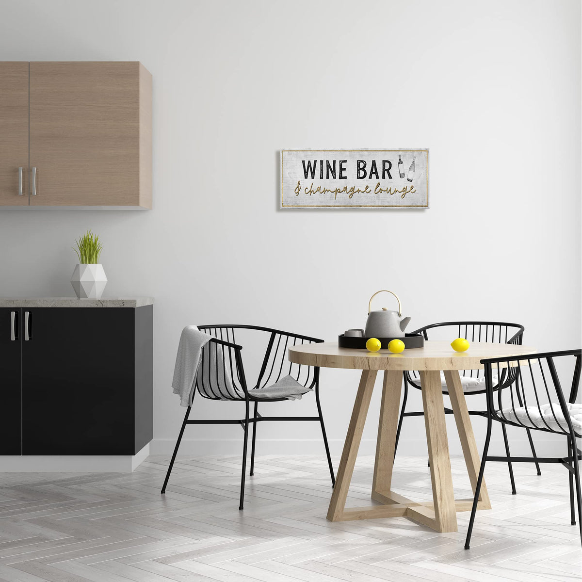 Stupell Industries Wine Bar Champagne Lounge Distressed Vintage Kitchen Sign, Design by Natalie Carpentieri, Beige, 24 x 10