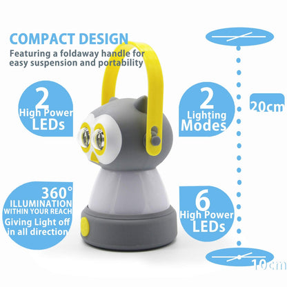 Outdoor Equipment LED Camping Lantern & Headlamp Set for Kids, FANT.LUX Battery Powered Night Light for Emergency, Hurricane, Lightweight Tent Lamp for Children (Owl Set)
