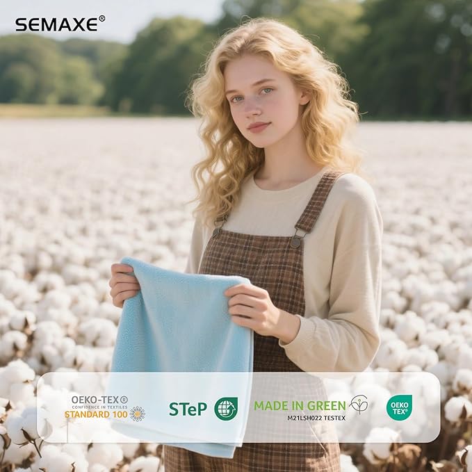 SEMAXE 6-Pack Blue Hand Towels