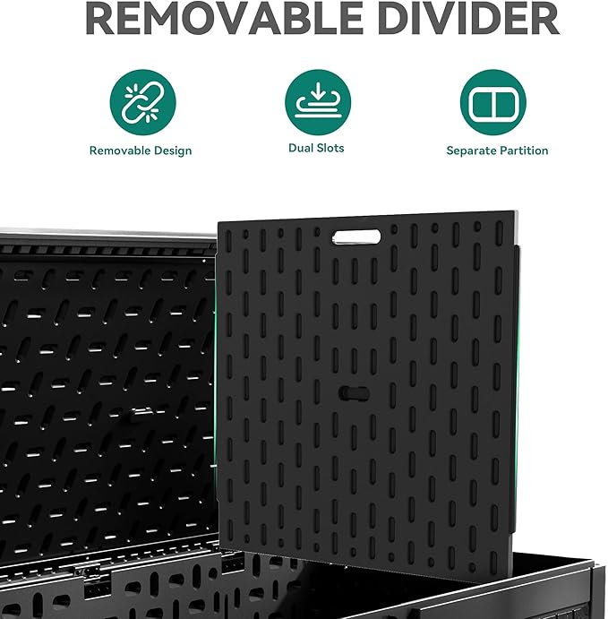 YITAHOME 260 Gallon Large Deck Box with Divider & Side Handles, Outdoor Double-Wall Storage for Patio Furniture Cushions, Garden Pool Accessories, Water Resistant & Lockable