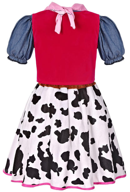 Cowgirl Costume for Girls with Hat Halloween Dress Up Party (5-6 Years)