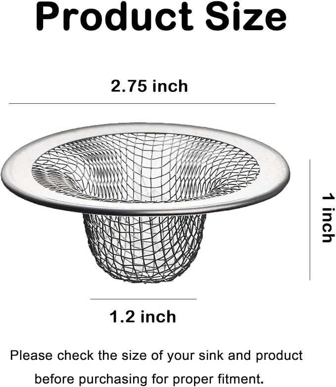 20Pcs Bathroom Sink Drain Strainer Screen Mesh, 2.75'' Stainless Steel Slop