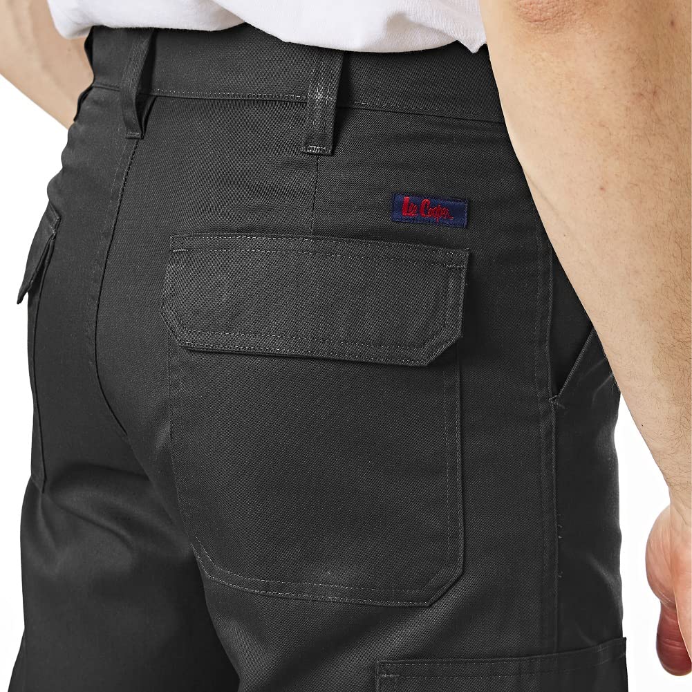 Lee Cooper Men's Classic Multi Pocket Cargo Work Trouser Easy care Safety Pant, Black, 34W / 33L
