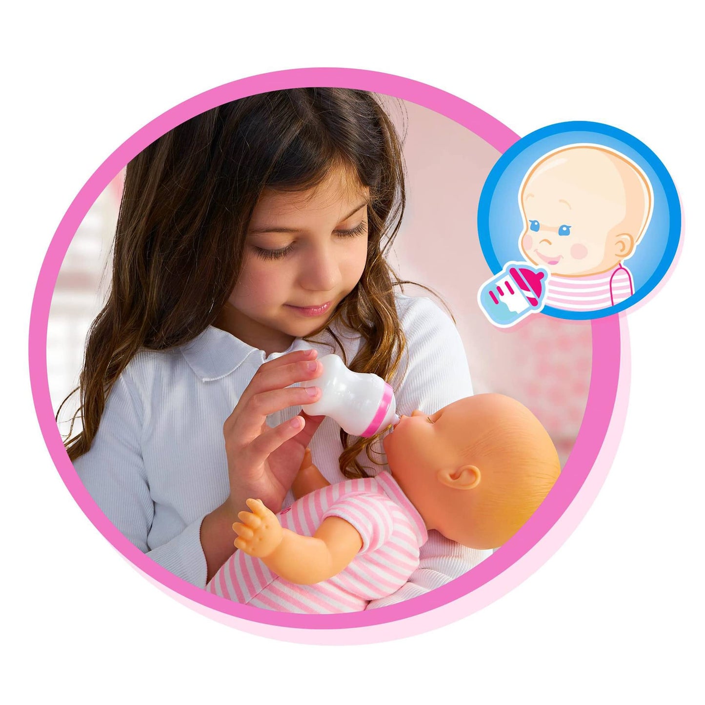 Nenuco - Good sleep cradle, interactive cot with lights and sounds, with a soft body doll for the youngest children and accessories such as bottle and soother, Famosa (700017203)