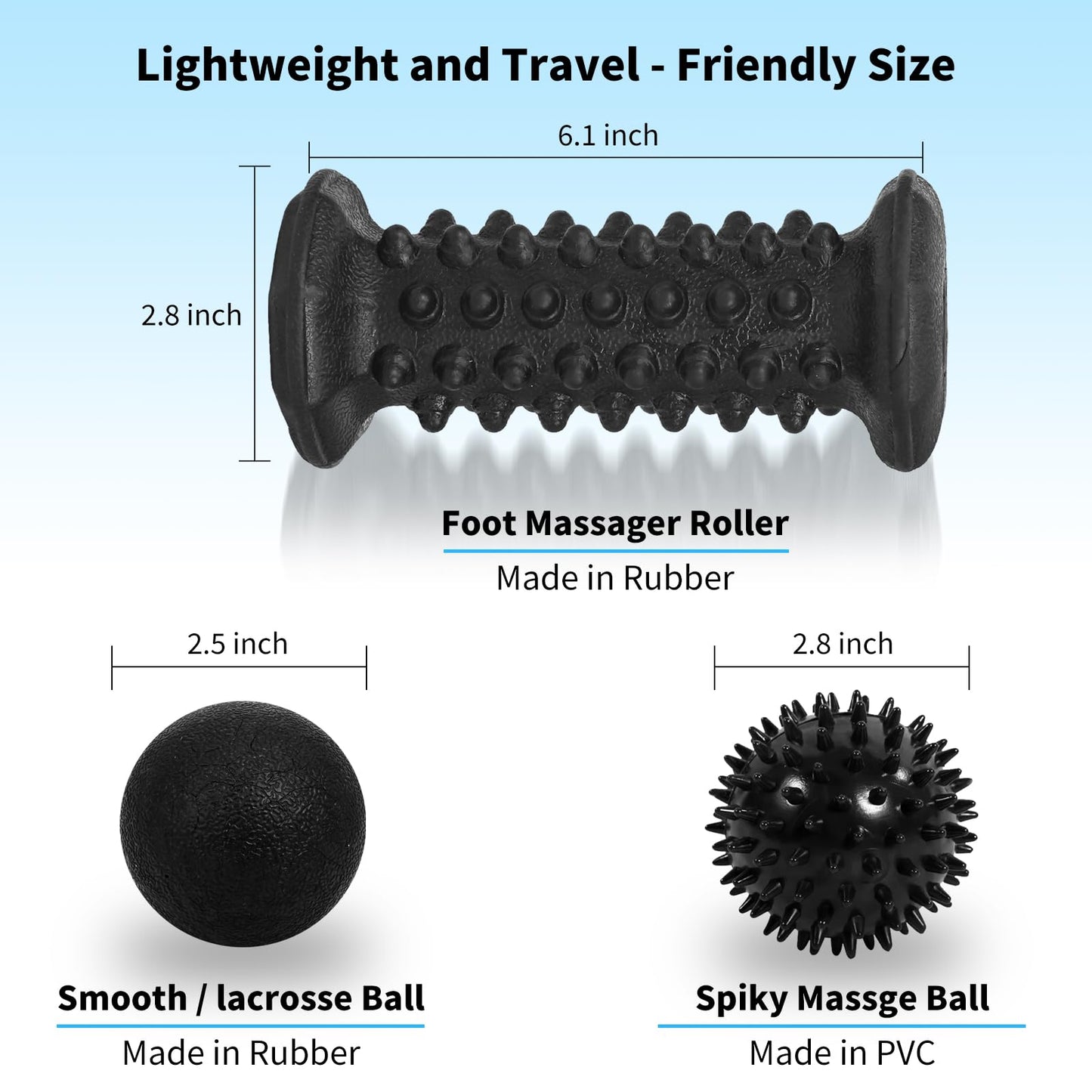 Plantar Fasciitis Relief,Foot Roller Massager,Massage Lacrosse Ball,Spiky Ball Therapy Set for Relieve Plantar Fasciitis,Foot Arch and Heel Pain,Neuropathy Pain Relief Feet,Deep Tissue Muscle Massage