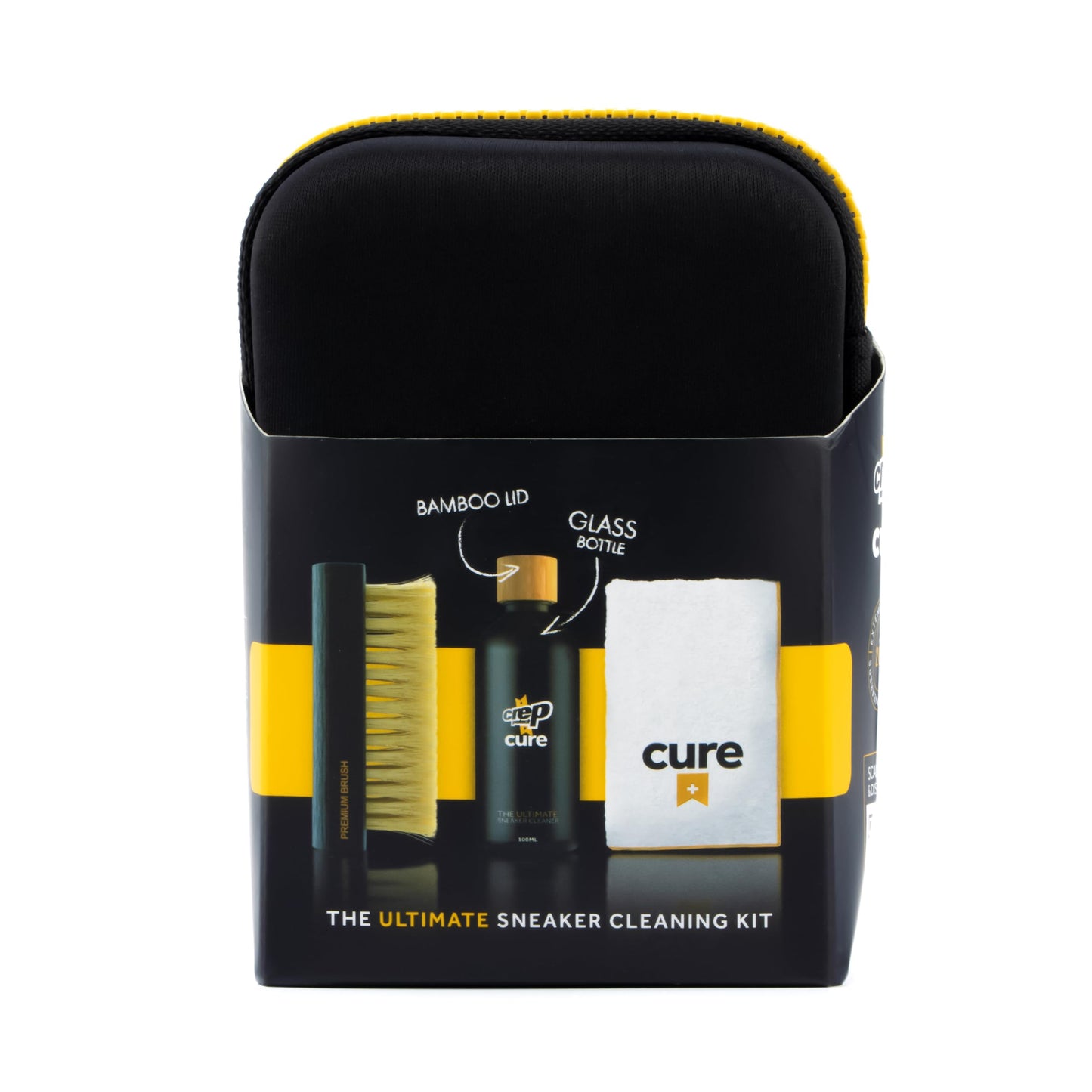 Crep Protect Cure Shoe Cleaner - Sneaker Cleaner Solution with Shoe Cleaning Brush & Microfiber Cleaning Cloth for Shoes, Sneaker, Leather, Nubuck, Suede & Canvas (100 ml).