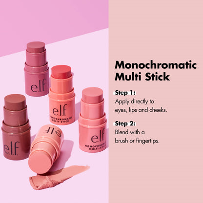 e.l.f., Monochromatic Multi Stick, Creamy, Lightweight, Versatile, Luxurious, Adds Shimmer, Easy To Use On The Go, Blends Effortlessly, Sparkling Rose, 0.17 Oz