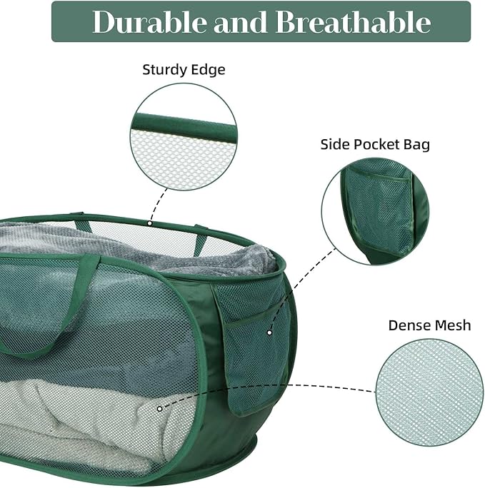 2 Pcs Durable Collapsible Laundry Baskets