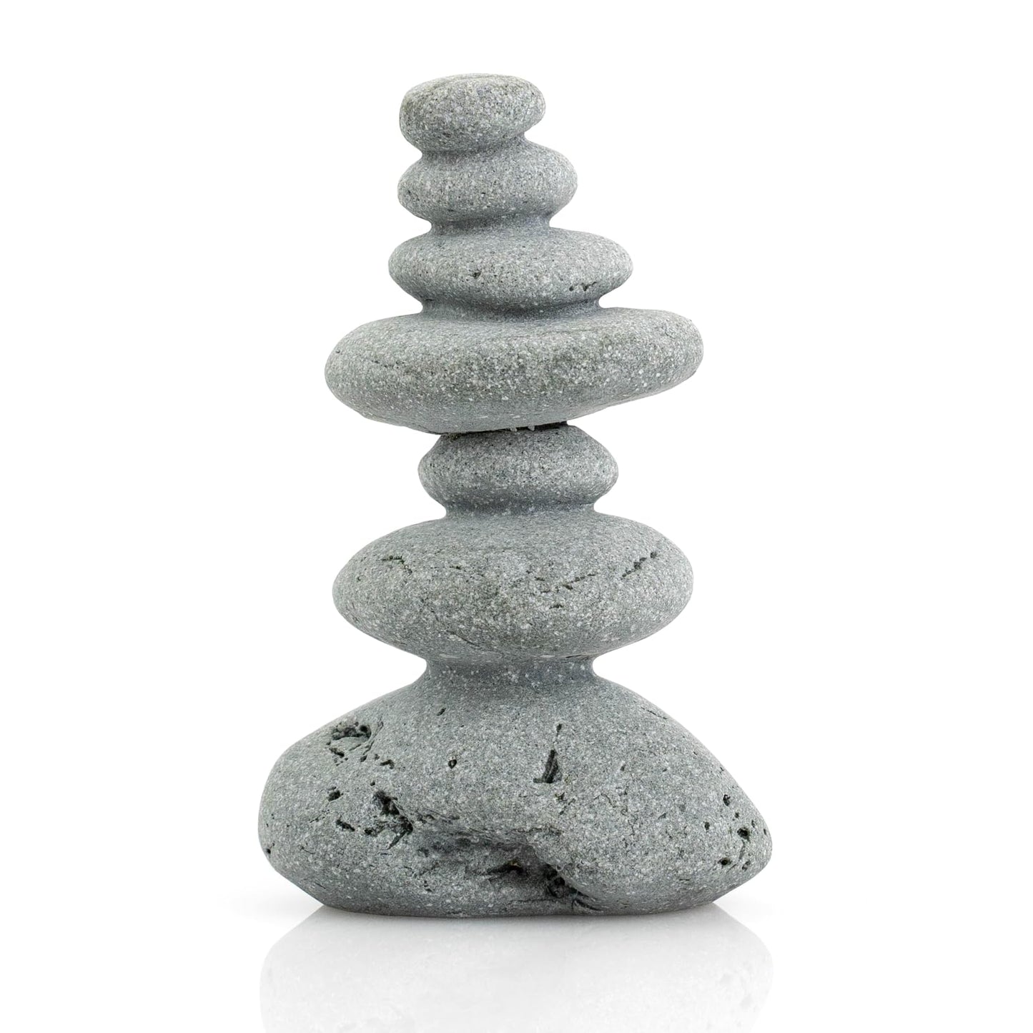 SiissaPeksid Aquarium Decor,7-Stone Mini Stacked Zen Rock Stone Decor – Balanced Stones Cairn Statue for Garden, Fish Tank, and Micro Landscape (3.7" H)
