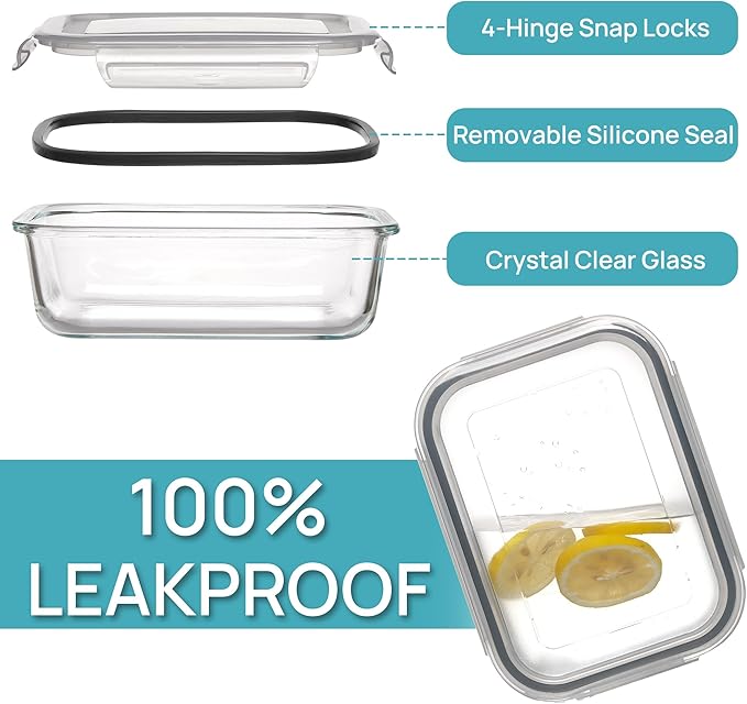 Vtopmart 5Pack 22oz Glass Storage Containers