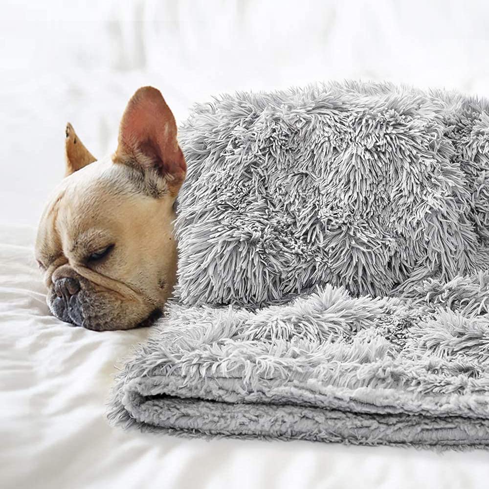 CHMMY Fluffy Dog Blanket, Soft Cat Blanket, Fleece Blanket, Washable Dog Blankets for Sofas, Soft Warm Mat for Pets, Dogs, Cats, Puppies 75 x 100 cm