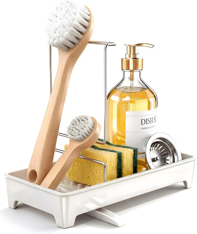 Minimalist Sink Caddy, Rustproof Sponge Holder