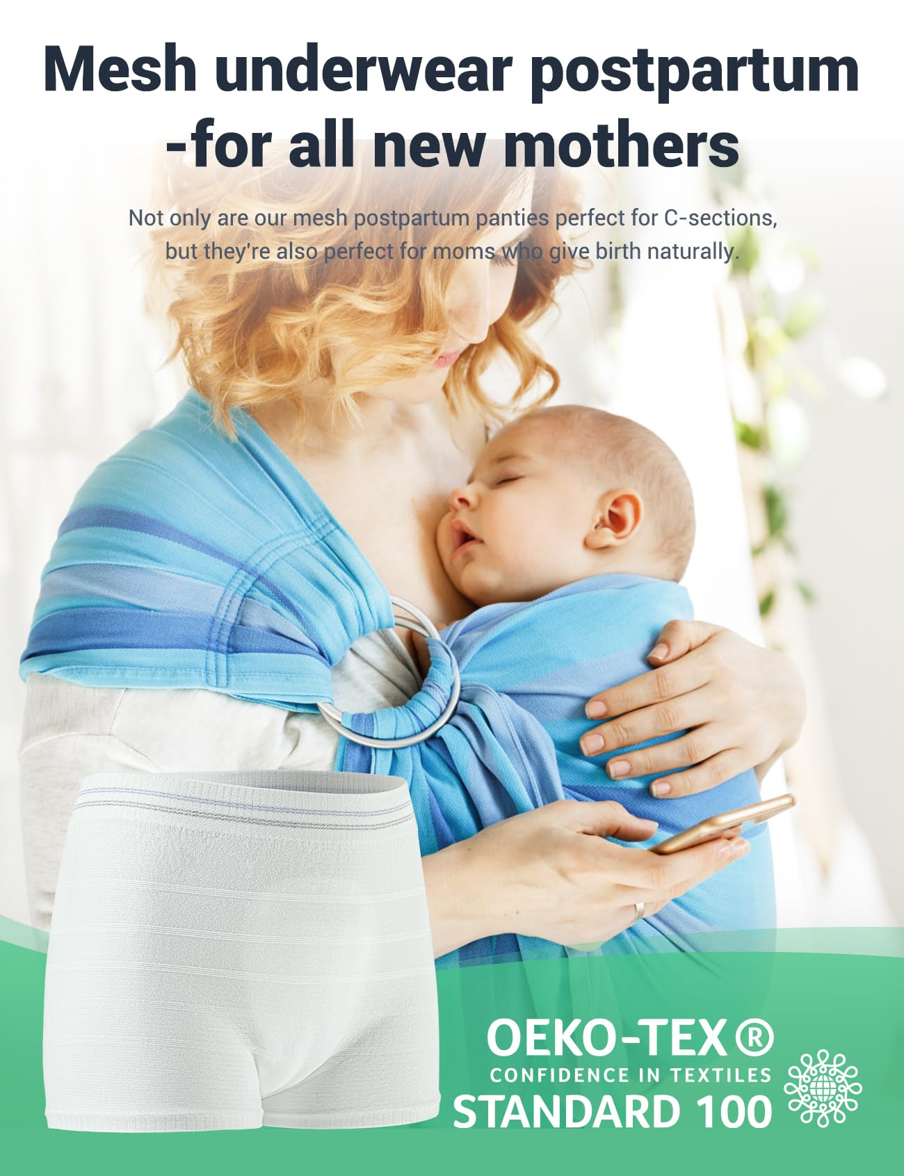 HANSILK Maternity Knickers 6 Pcs Disposable Postpartum Underwear Breathable & Stretchable Maternity Pants for Maternity/C-Section Recovery/Incontinence/Travel