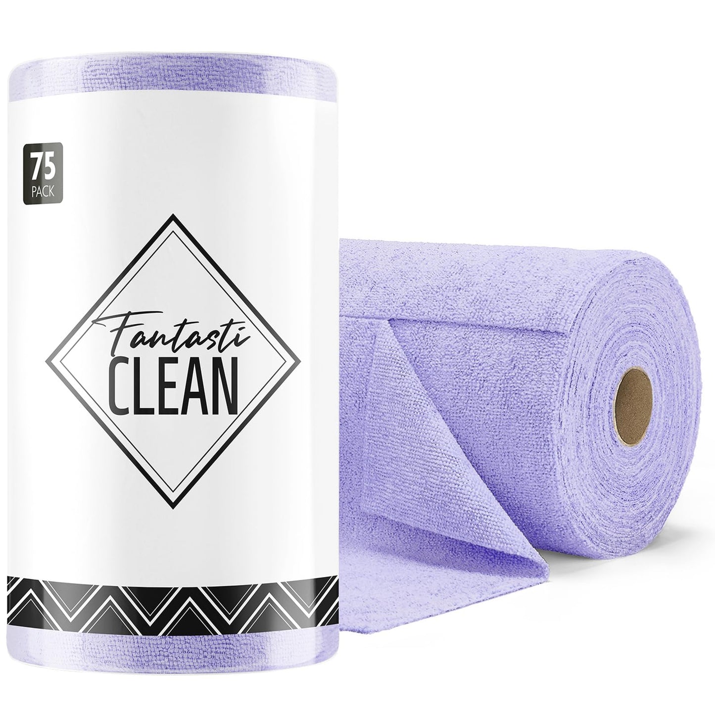 Fantasticlean Microfiber Cleaning Cloth Roll -150 Pack, Tear Away Microfiber Towels, 12" x 12", Reusable, Washable, Ultra Absorbent Dishcloth for Home Supplies, Car, Pet, Kitchen (2 Rolls of Grey)