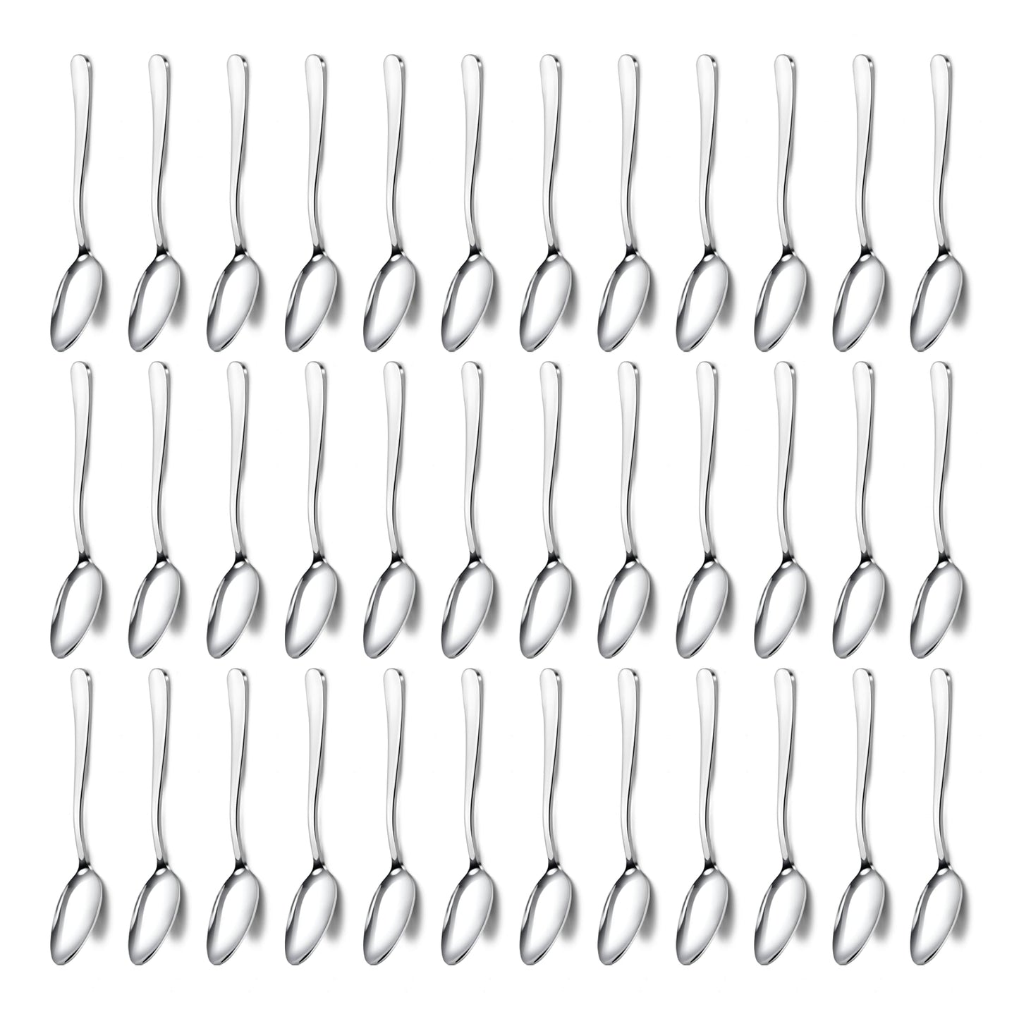 Pleafind 36Pcs Coffee Spoons, 4.7 Inch Spoons Silverware, Stainless Steel Tea Spoon, Mini Spoon, Mirror Polished Teaspoons for Home, Kitchen, Restaurant, Dishwasher Safe