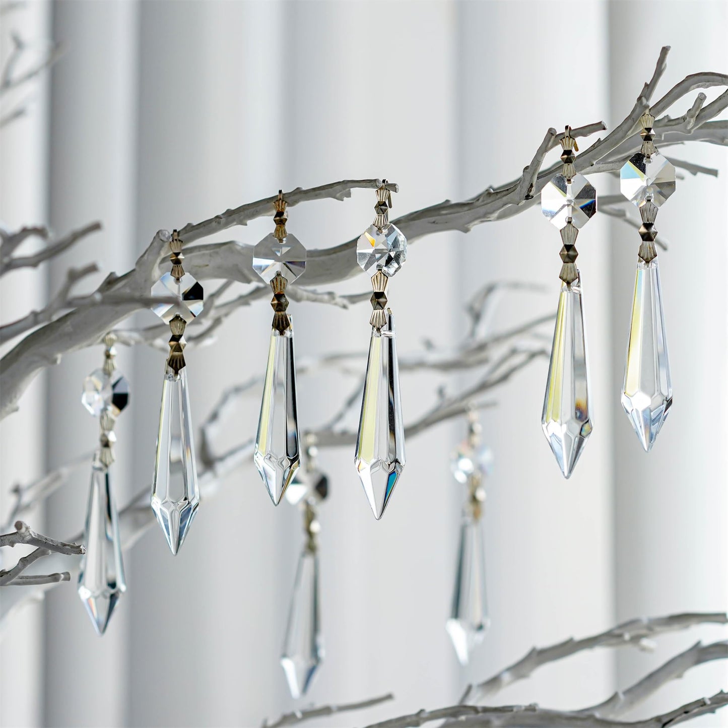 H&D HYALINE & DORA 20PCS 55mm Clear Chandelier Icicle Crystal Prisms Lamp Decoration