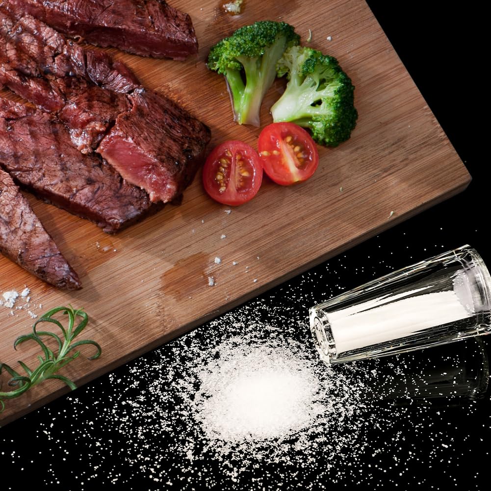 Maxistal Salt and Pepper Shaker Set Spice Dispenser Refillable Design Cut Crystal Seasoning Shaker Kitchen Decor for Cooking Table,RV,Dinner Party,Camping BBQ (T-03)