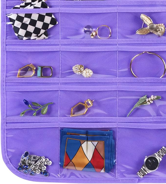 Bloss Hanging Jewelry Organizer, 80 Pockets Dual Sides Wall Jewelry Organizer