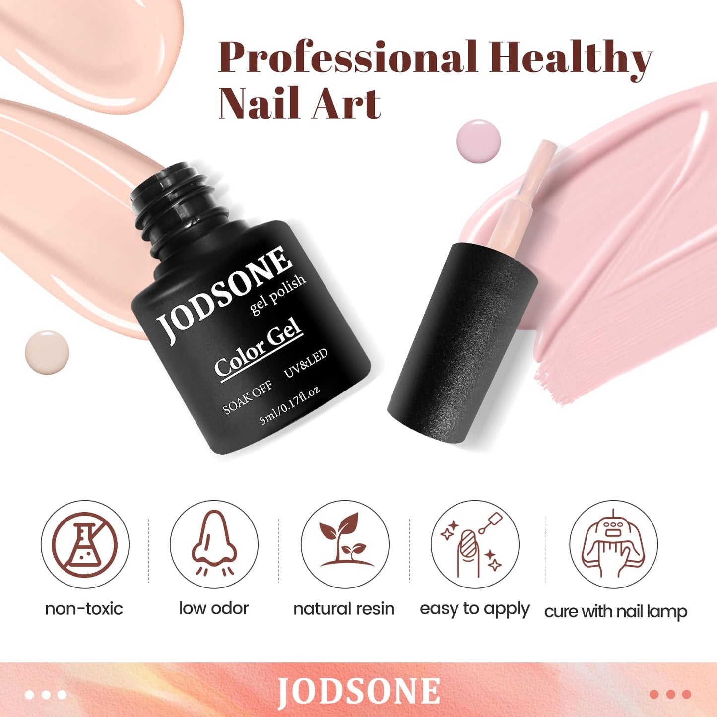 JODSONE Gel Nail Polish Kit with U V Light 32 Colors Gel Polish Nail + 4 Functional Adhesive Bottles Kit Soak Off Manicure Tools Gifts for Women