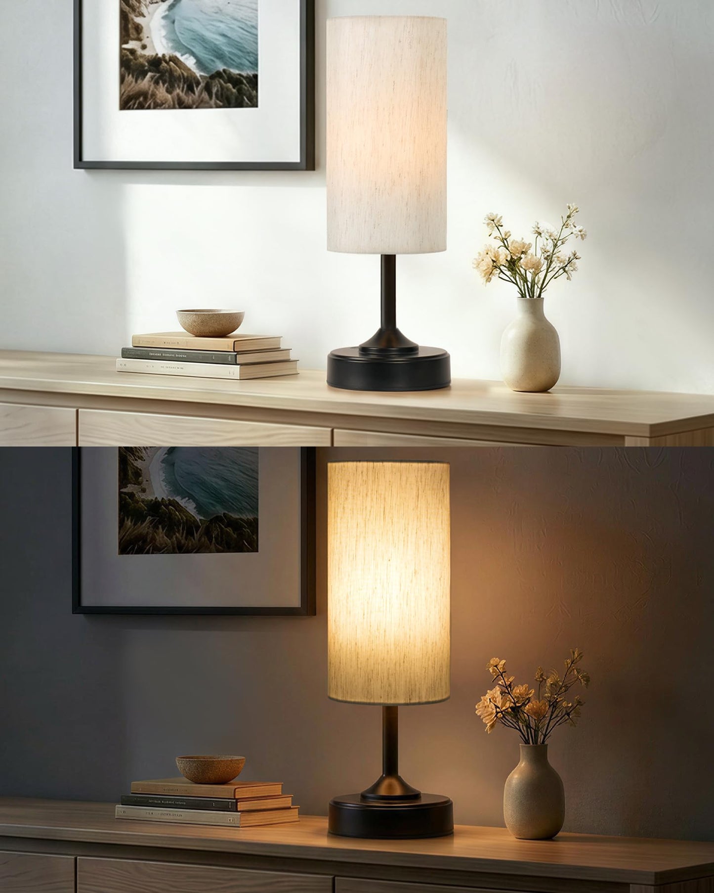 EZVALO Cordless Table Lamp, Ambient Light, Dimmable, Touch, Timer, 2700K, Decor, Portable, LED, Desk Lamp, Bedside, Kitchen Lamp, Wireless, Rechargeable, Battery Operated, for Bedroom, Living Room